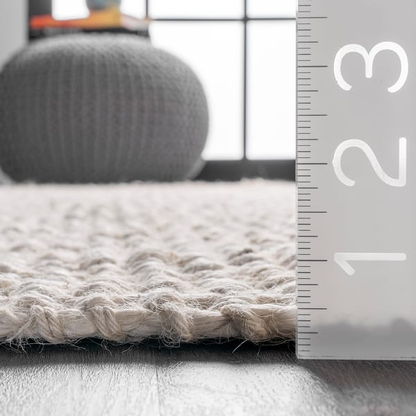 dimension image slide 2 of 3, nuLOOM Handmade Braided Boho Jute Area Rug