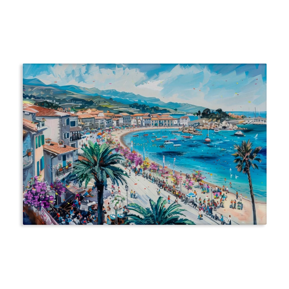 Stupell Busy Summer Beach Town Canvas Wall Art Design By LSR Design Studio