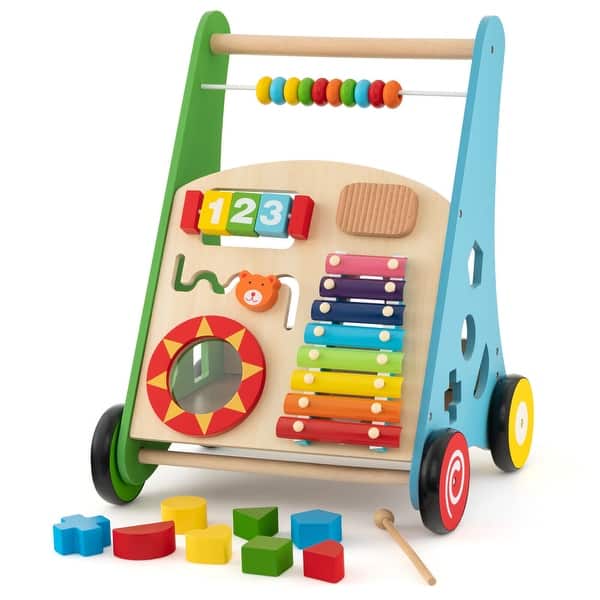 slide 2 of 9, Toddler Push Walker Activity Center Toy with Burr-free Handle - 14" x 12" x 18.5"