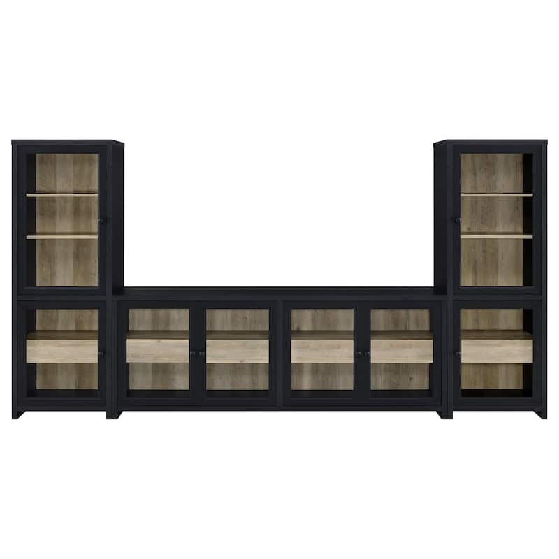 Denison 3-Piece Entertainment Center 79-Inch TV Stand Black