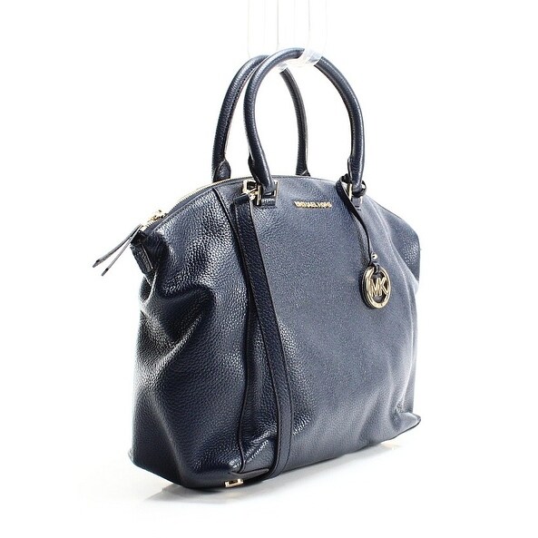 michael kors navy blue leather purse