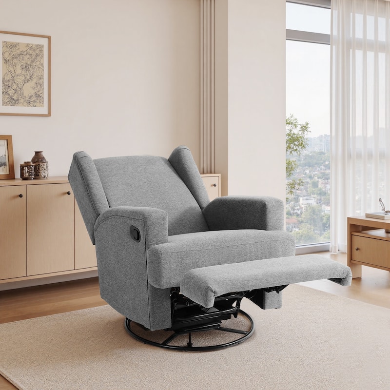 UIXE Upholstered Modern Swivel Glider Rocker Recliner