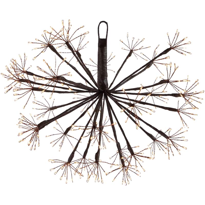 12" Pre-Lit LED Brown Christmas Ball Decoration - Warm White Lights