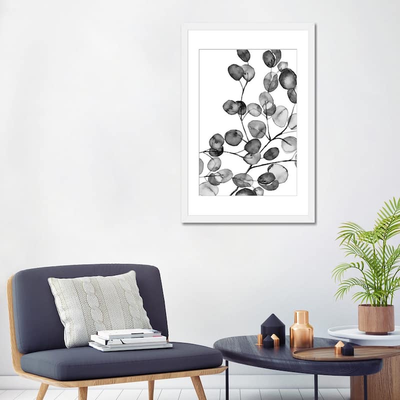 iCanvas "Eucalyptus Watercolor Black And White" by Monika Strigel PFA