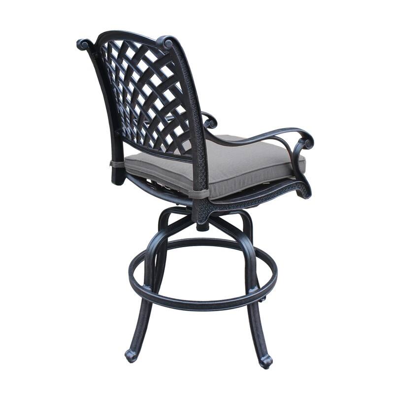 Cast Aluminum Counter Stool With Cushion, Set of 2