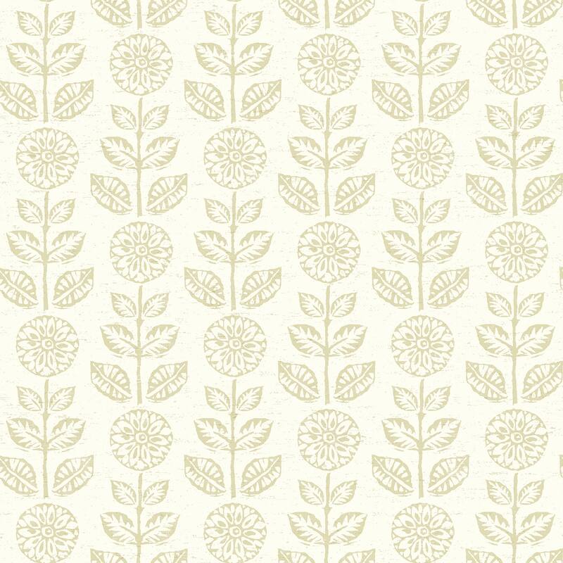 Flowers Maisie Dolly Dark Brown Folk Floral 33' L X 20.5" W Wallpaper Roll - Neutral