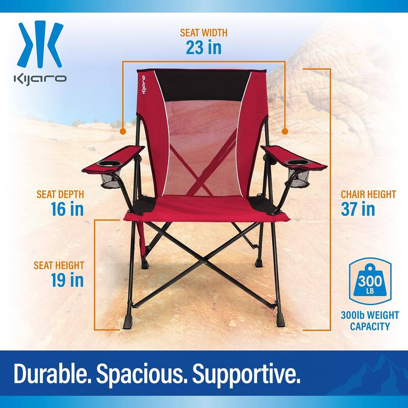 Dual Lock Camping Chair, Folding Beach Chair High Back Lightweight Portable Backpack Chair with Headrest