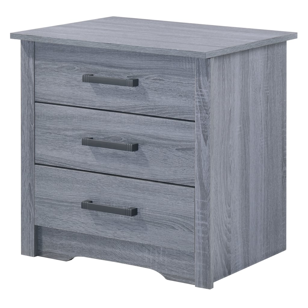 Grey Nightstand 23x22x18 Modern Bedside Table with Smooth Finish, Sturdy Build and Easy Assembly for Bedroom Essentials