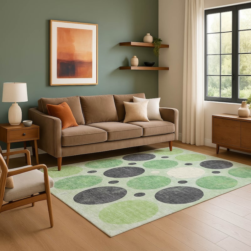 Premium Washable Super Soft Casual Circles Mayfield Rug