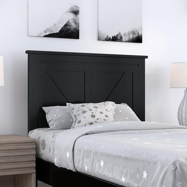 slide 2 of 67, Farmhouse Solid Wood Headboard Black - Twin