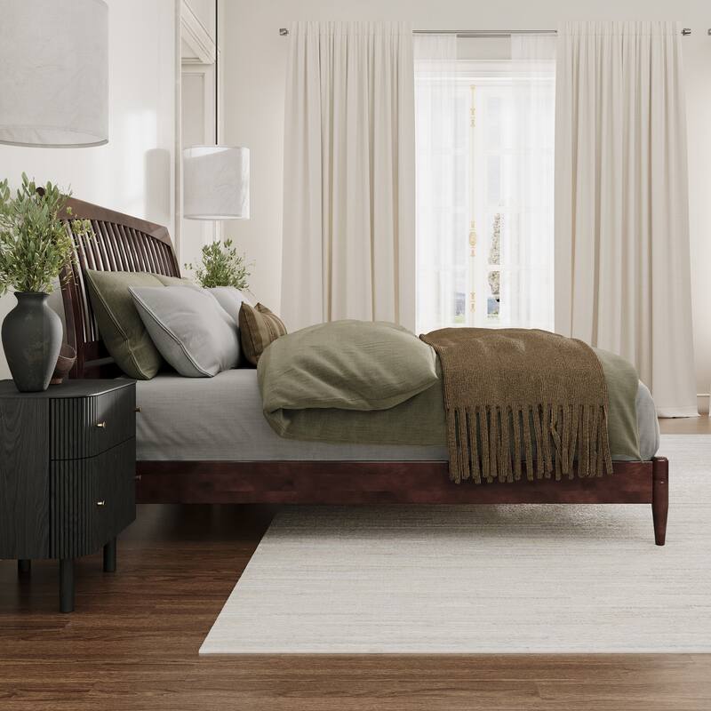 Orleans Solid Wood Low Profile Sleigh Platform Bed