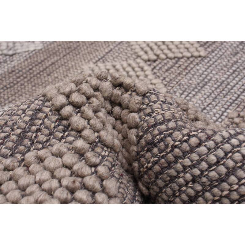 ECARPETGALLERY Braid weave Sienna Taupe Wool Rug - 6'1 x 8'10