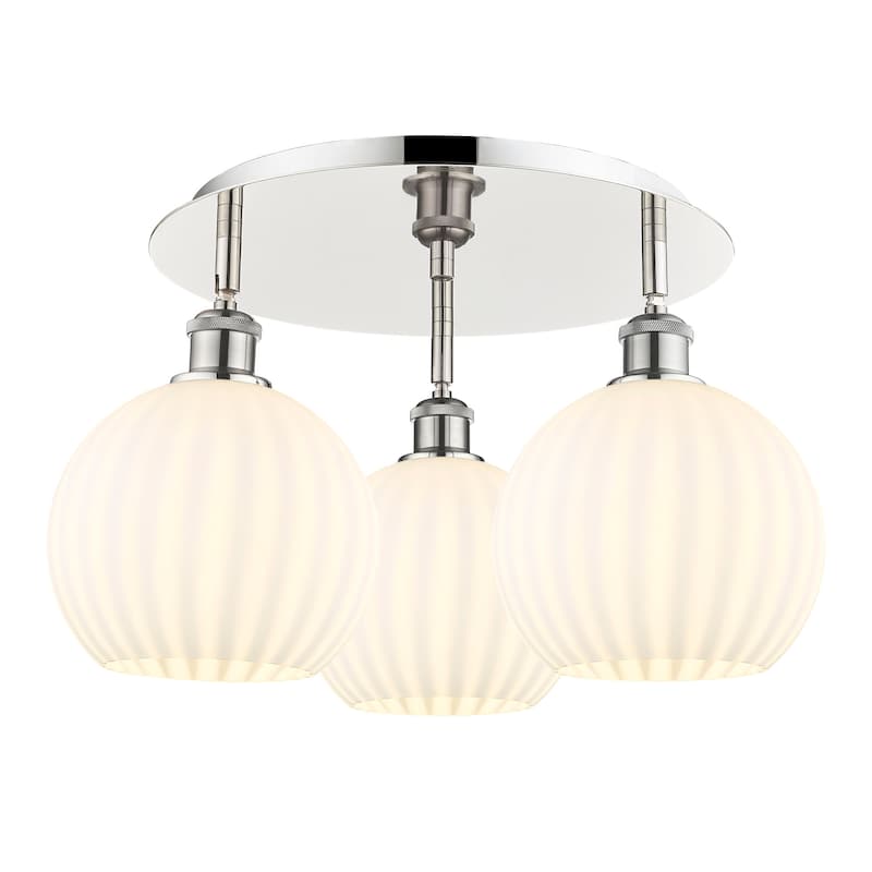 Innovations Lighting 516-3C-11-20-White Venetian-Indoor Ceiling - Polished Nickel / White Venetian