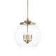 preview thumbnail 1 of 0, Mid-Century 4-light Hanging Pendant Aged  Brass