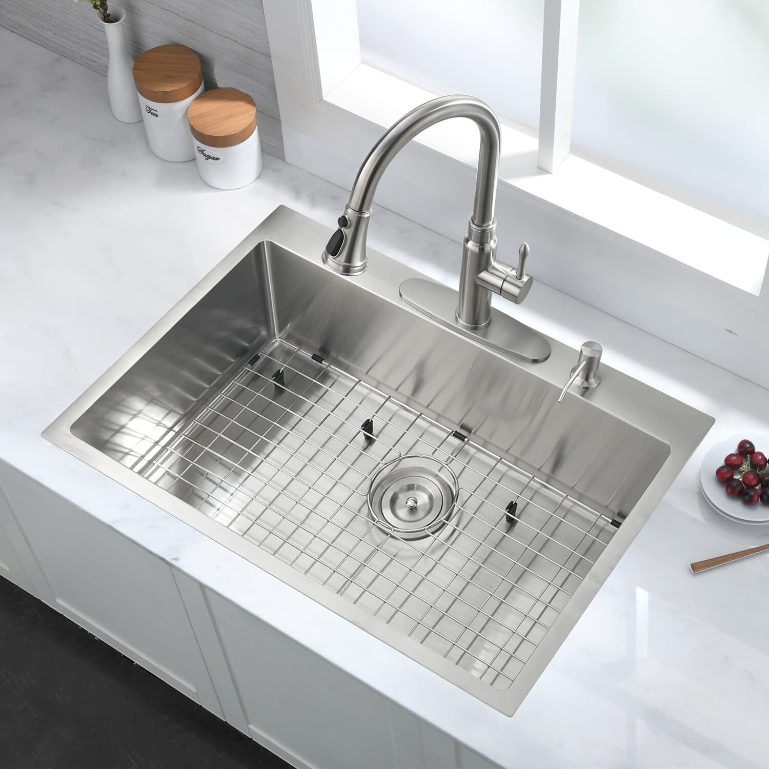 30 in. W x 22 in. D Drop-in Stainless Steel Kitchen Sink - 30 x 22