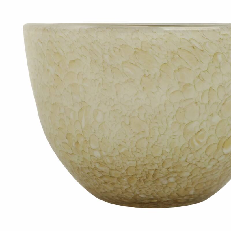 Glass Decorative Bowl Modern Glam Textured Sleek Curved Design - 9" x 9" x 6"
