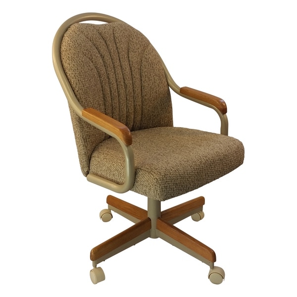 Shop Caster Chair Company Britney Caster Arm Chair in Wheat Tweed Fabric - Overstock - 32109008