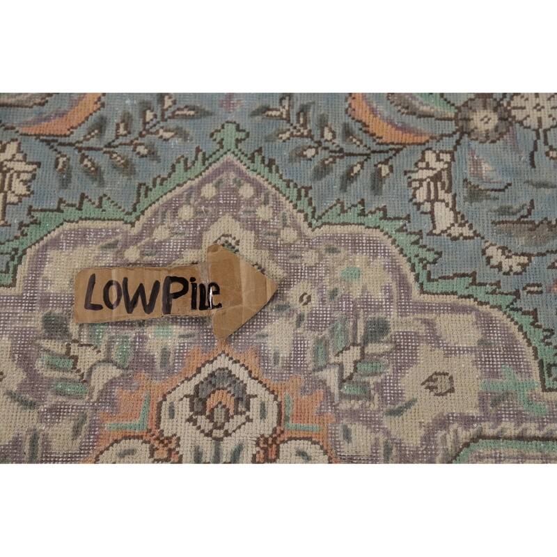 Blue Tabriz Persian Area Rug Hand-Knotted Bedroom Wool Carpet - 6'9"x 9'5"