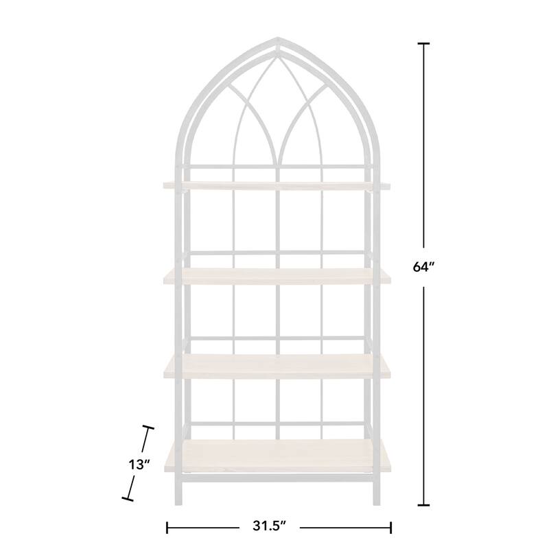 FirsTime & Co. Natural Ridgeway Arch Etagere Bookcase, Wood Top, Metal Frame