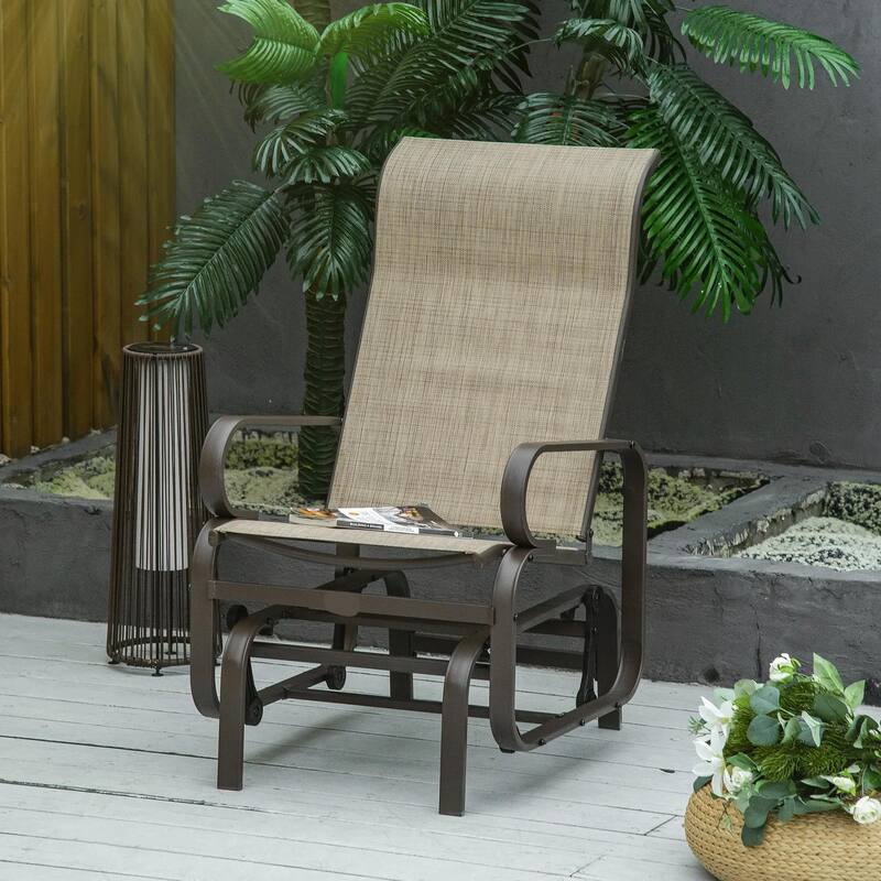 Gliding Lounger Chair with Lightweight Metal, Mesh Construction