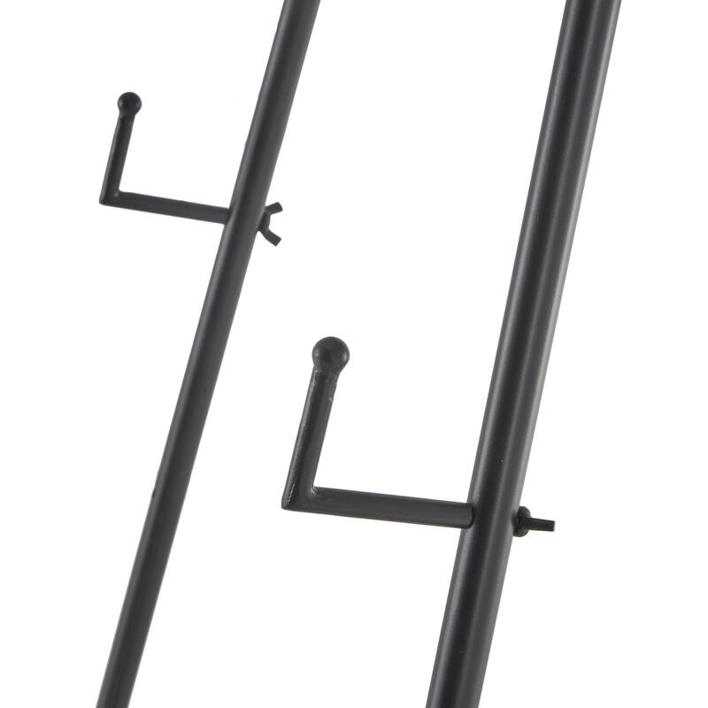 Metal Slim Foldable 2 Tier Display Easel with Wrapped Rattan Accents - Black - Roche River Decor