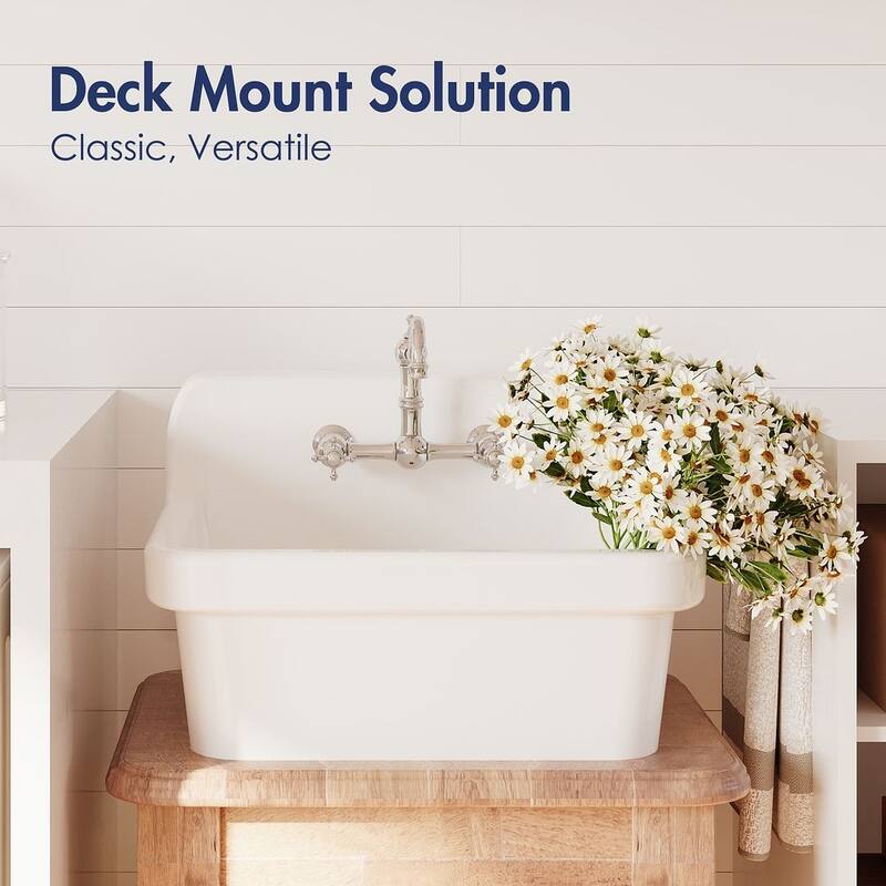 Eridanus Mason 24-inch Vitreous China Wall Mount Laundry Tub Utility Sink