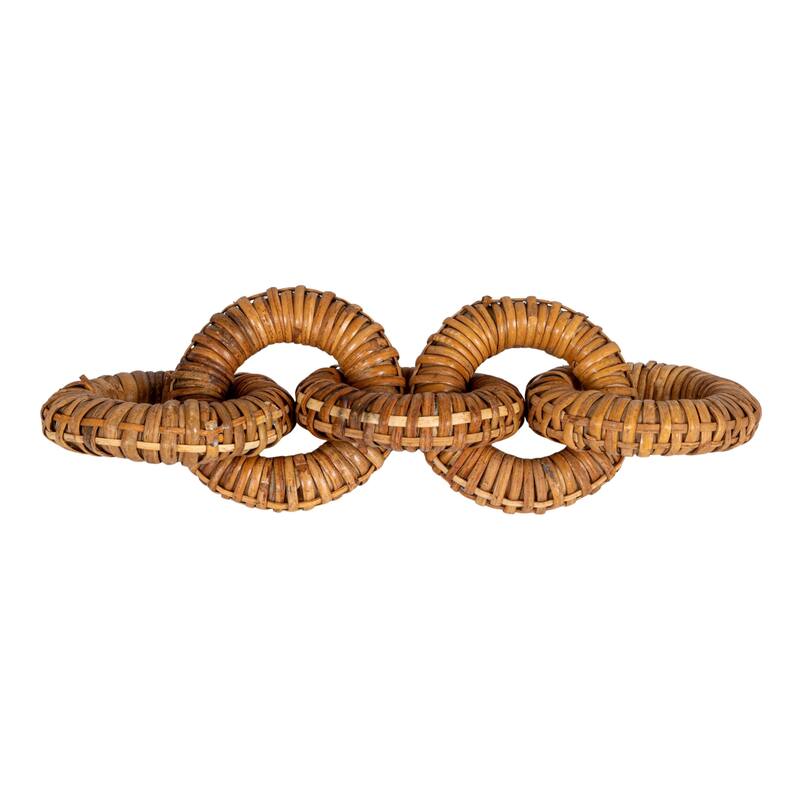 Rattan Wrapped Mango Wood Chain with 5 Links