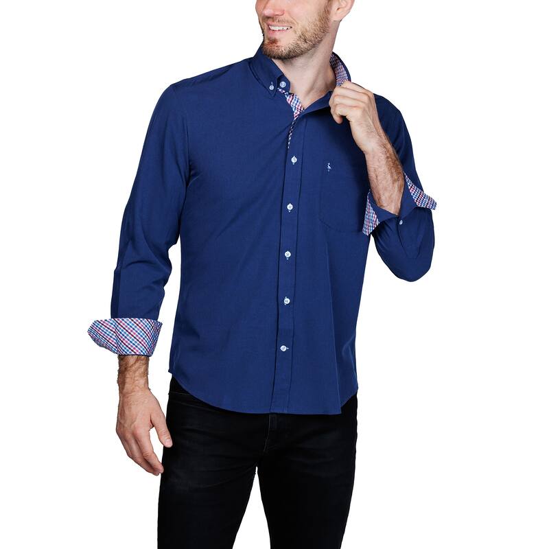 Tailorbyrd Men's Mélange Performance Button-Down Shirt