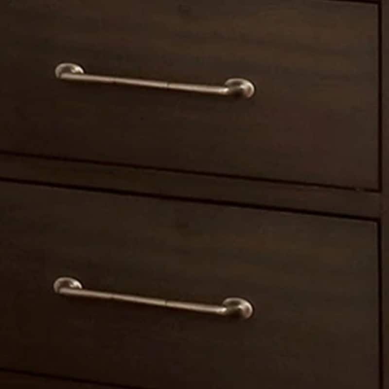 Walnut Brown 2 Drawer 22 in. W Nightstand with Sturdy Drawer Pulls
