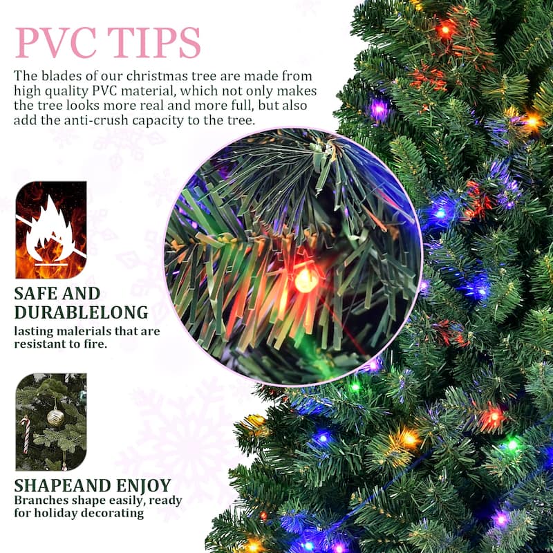 6ft Pvc Christmas Tree With 280 Wifi Music Sync Led Lights-App Control,917 Tips, Hinged Branches,Dual-Color Effects