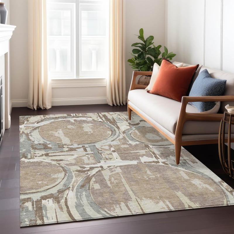 Machine Washable Indoor/ Outdoor Chantille Contemporary Rug