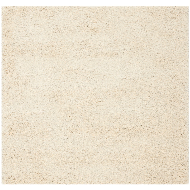 SAFAVIEH California Premium Shag Izat 2-inch Thick Area Rug - 4' Square - Ivory