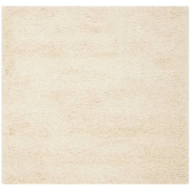 SAFAVIEH California Shag Izat 2-inch Thick Area Rug - 8'6" x 8'6" Square - Ivory
