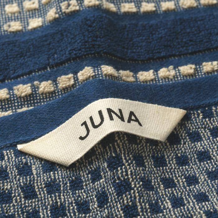 JUNA Check Towels, Dark Blue/Sand