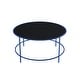 preview thumbnail 7 of 12, Llewellyn Contemporary 36-inch Glass Top Round Coffee Table by Furniture of America Blue