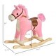 preview thumbnail 3 of 3, Qaba Rocking Horse Plush Animal on Wooden Rockers with Sounds, Pink