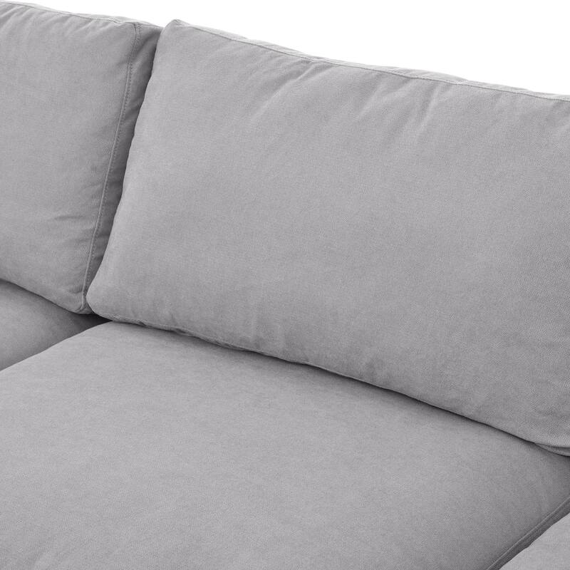 L Shaped Deep Cushion Convertible Sectional Sofa with Reversible Chaise