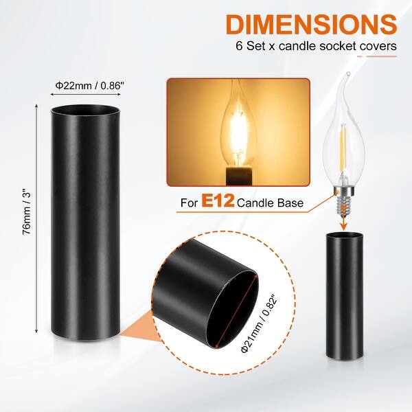 dimension image slide 55 of 102, Metal Chandelier Socket Sleeves Insulation Heat Shrinkable