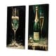 preview thumbnail 3 of 5, Designart "Gold And Emerald Champagne Dream" Champagne Canvas Set Of 2 - Traditional Green Wall Art Set 2 Pieces