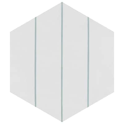 Merola Tile Porto Savona Hex Aqua 8-5/8" x 9-7/8" Porcelain Floor and Wall Tile