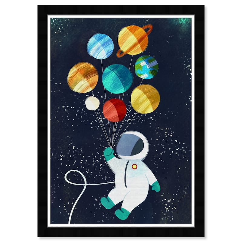 Olivia's Easel 'Space Kid' Kids Wall Art Framed Print Black, Yellow