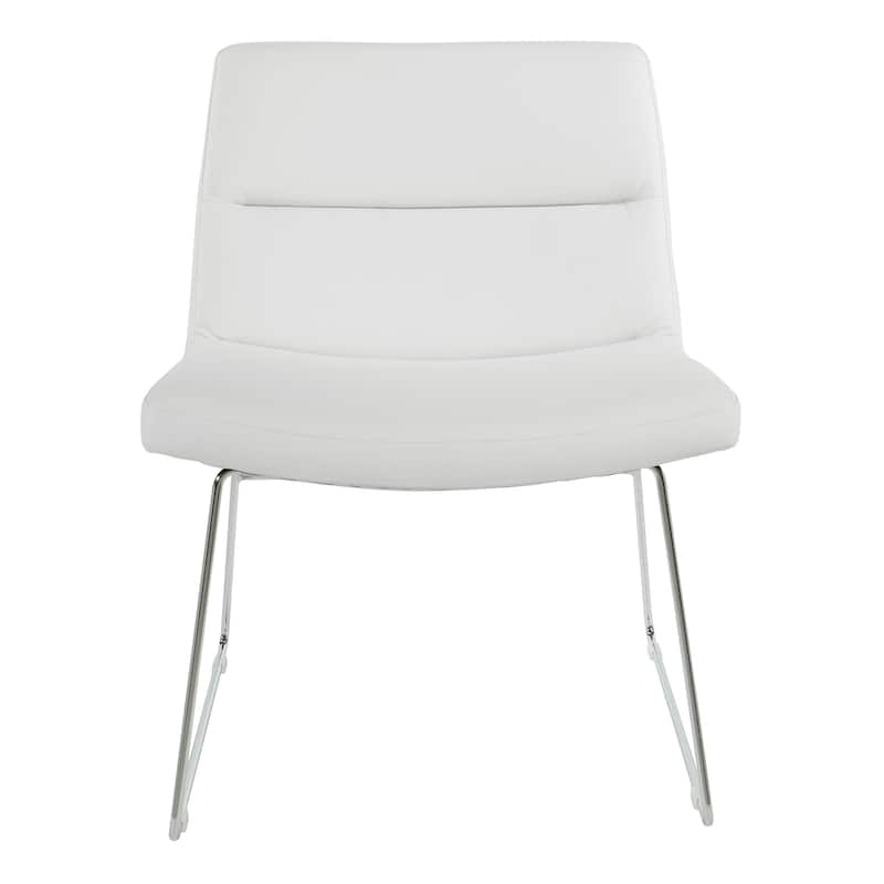 Thompson Upholstered Lounge Chair with Chrome Base