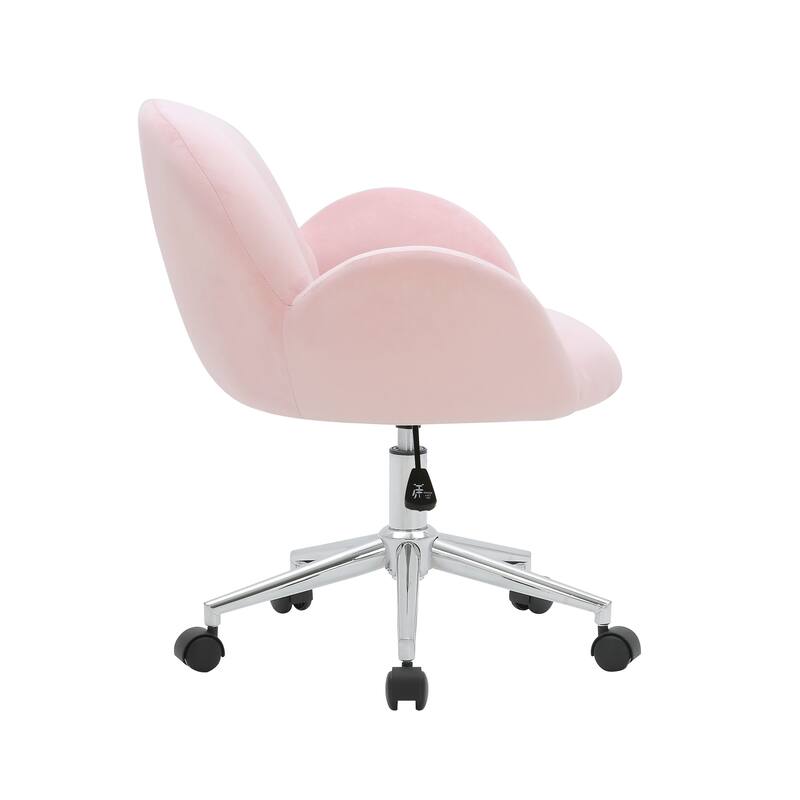 Porthos Home Quon Velvet/ Chrome Swivel Office Chair