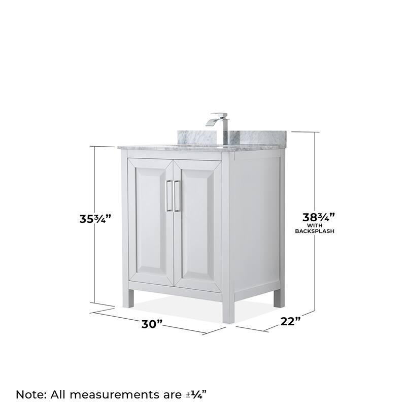 Wyndham Collection Daria 30" Free Standing Single Vanity Set with MDF