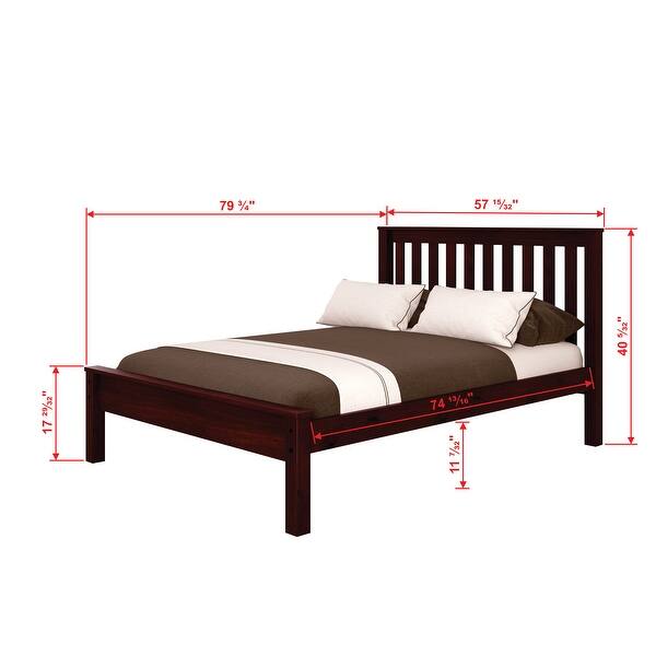 dimension image slide 3 of 4, Donco Kids Full Size Contempo Bed with Dual Under Bed Drawers