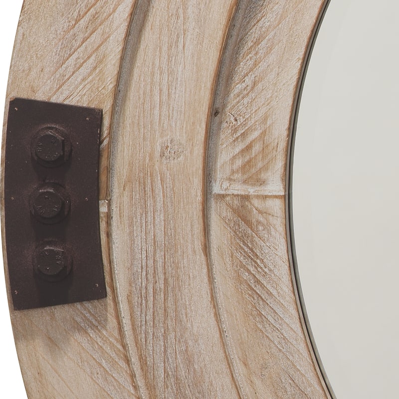 Alden Décor Nowelle Wood Mirror, White Washed - White Washed