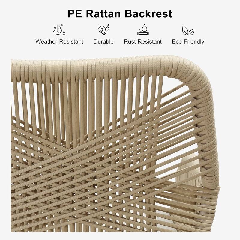 PURPLE LEAF Outdoor Counter Height Bar Stools Set of 4 Patio Aluminum Barstools with Back and Cushions