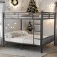 preview thumbnail 1 of 10, Space-Saving Metal Bunk Bed Design Queen Over Queen Bunk Beds Comes With 4-Step Ladders