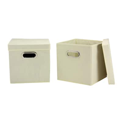 Household Essentials Natural Tan 11-inch Storage Cubes (Pack of 2)