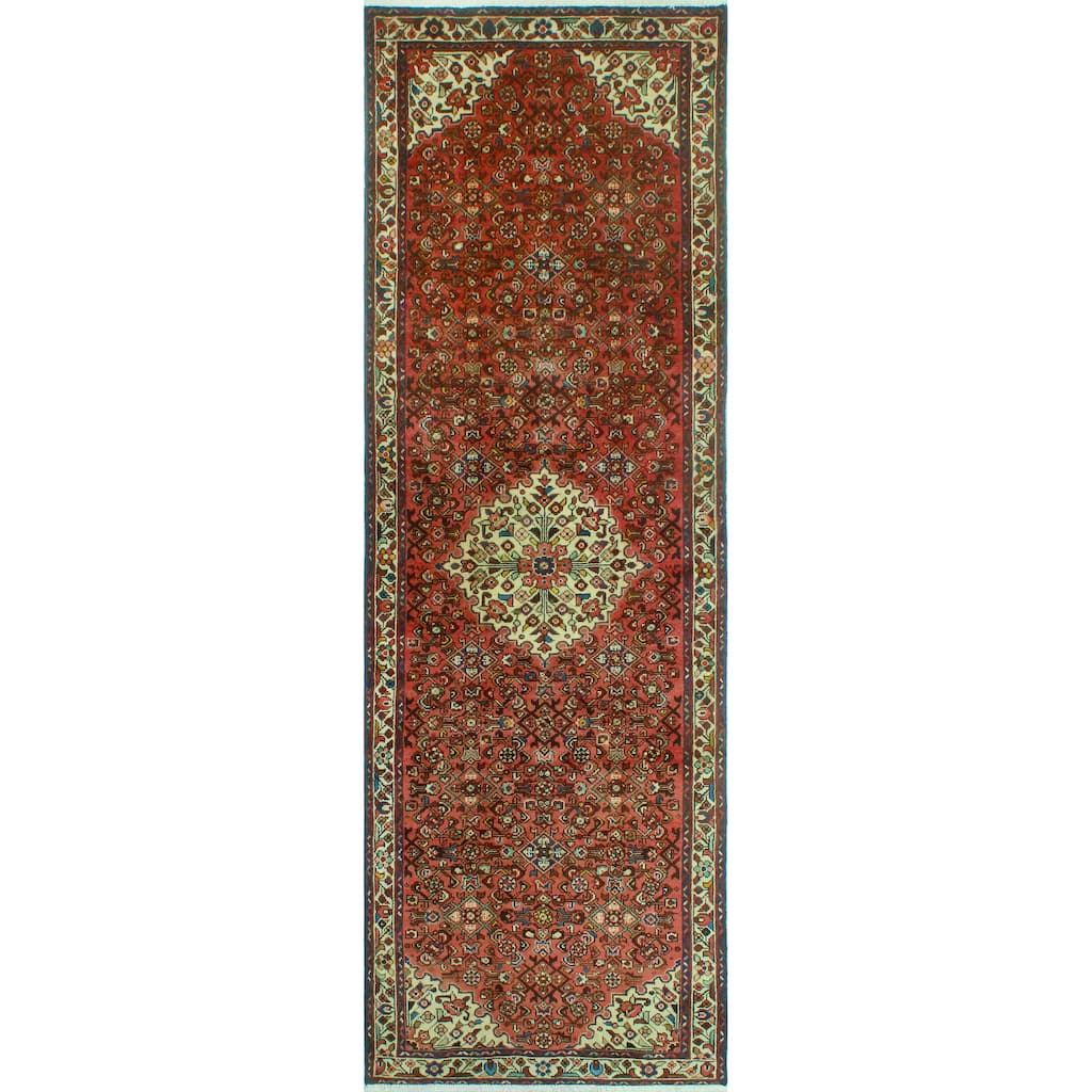 Noori Rug Fine Vintage Distressed Nikoo Rust/Ivory Runner - 3'3" x 9'8"